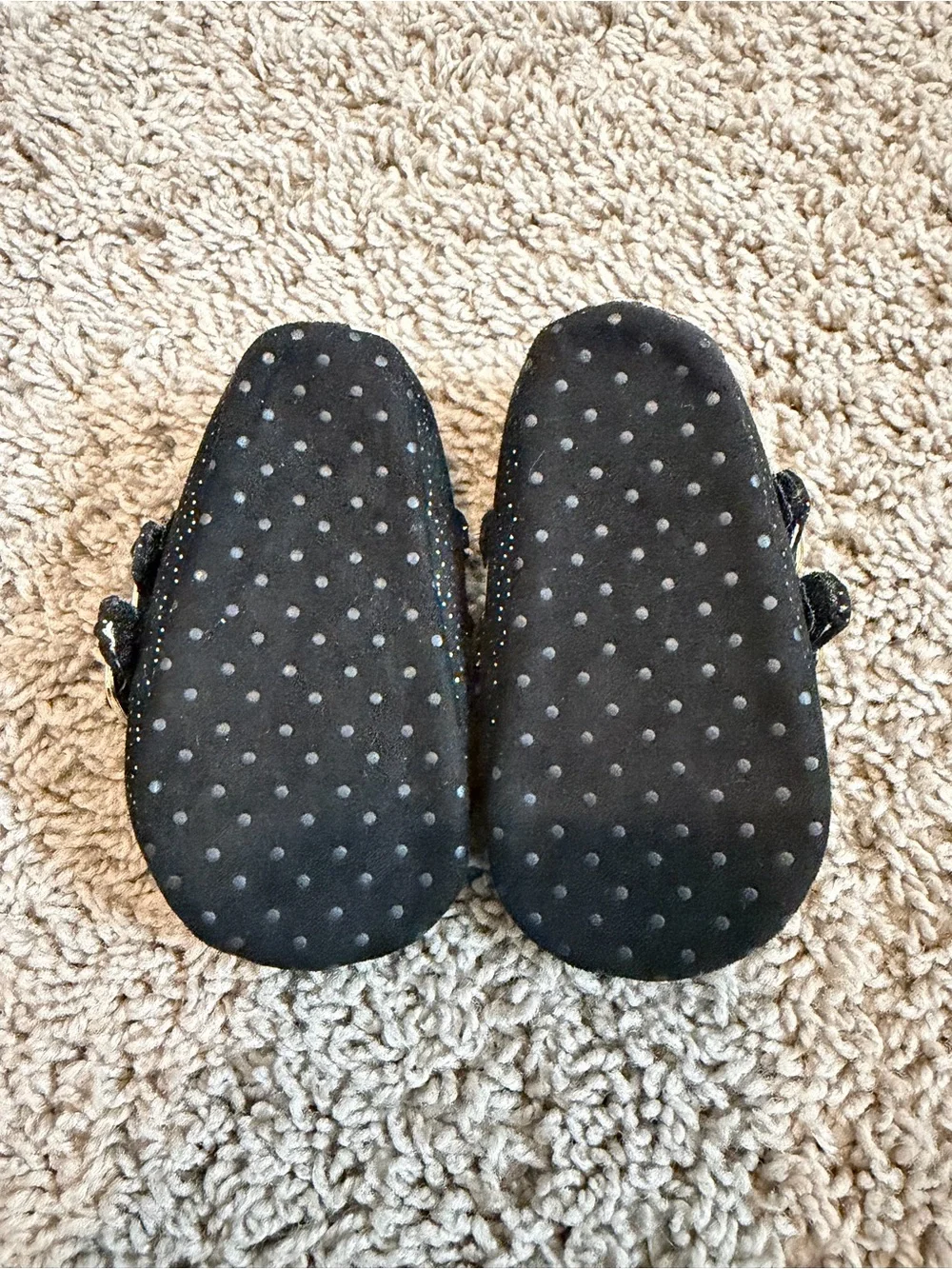 Carter's Black & Gold Glitter Baby Shoes